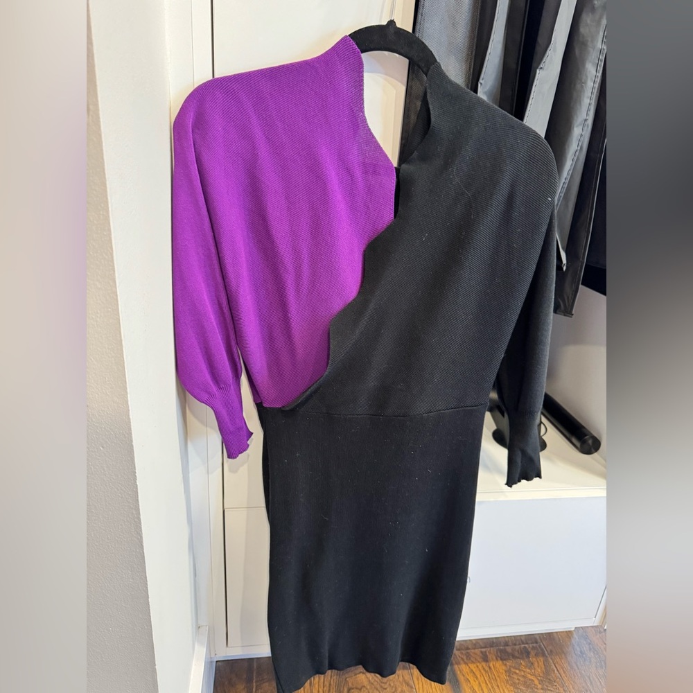 Elegant Purple and Black Dress